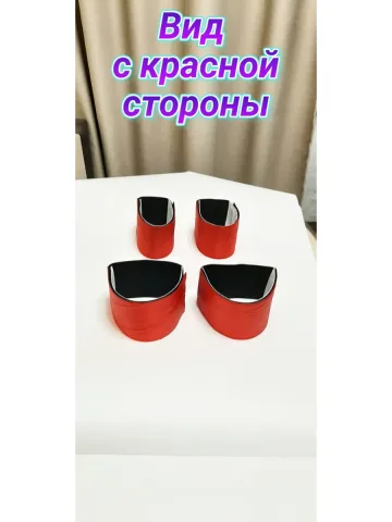 Повязка свой-чужой на резинке с липучкой красно-белая